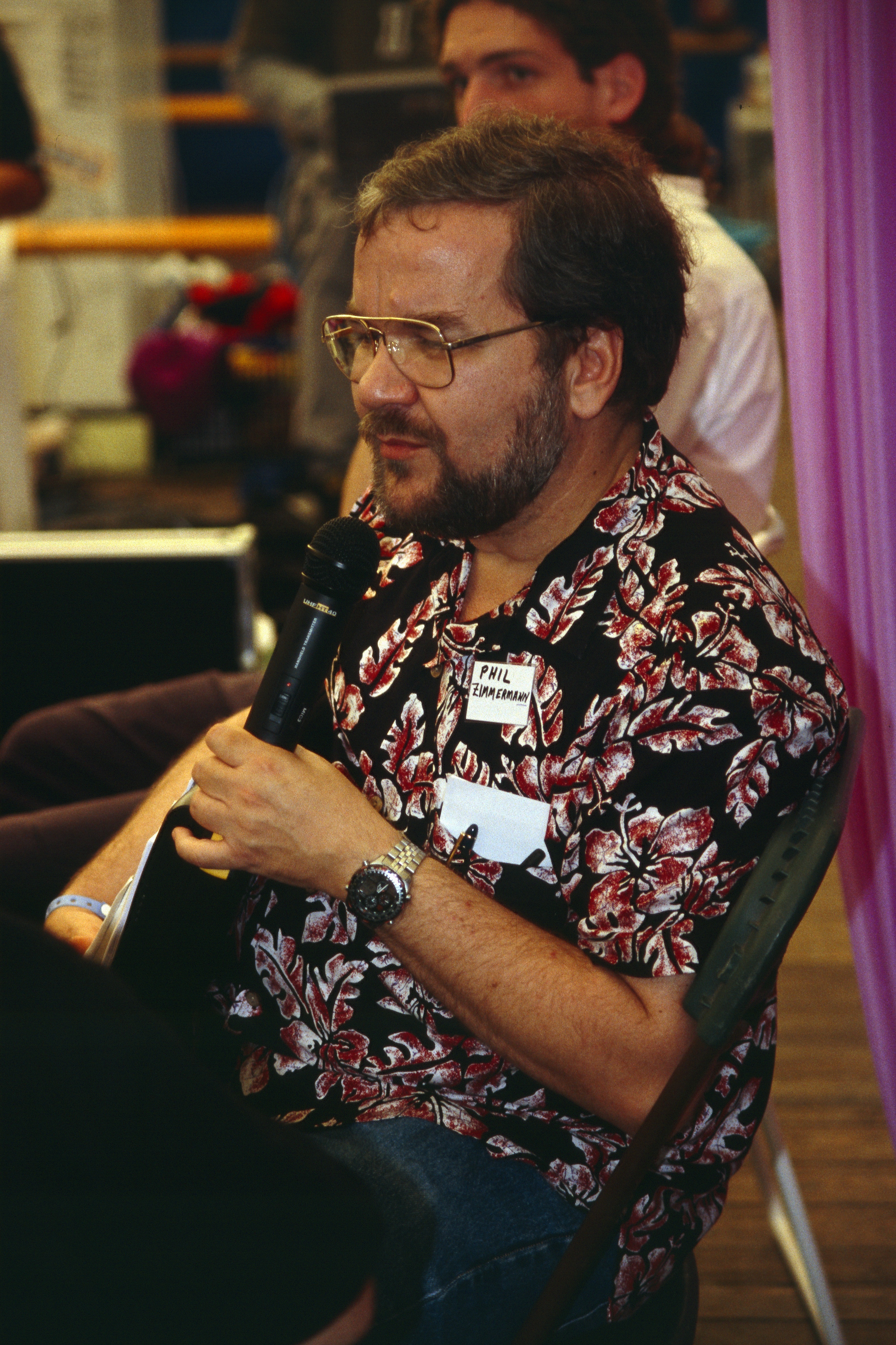 Phil Zimmermann speaking at a later event